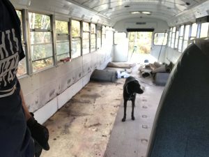Picture of removing the bus floor
