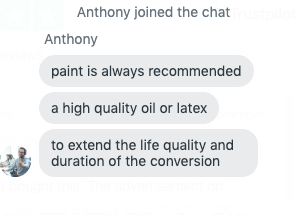 Customer support paint recommendation