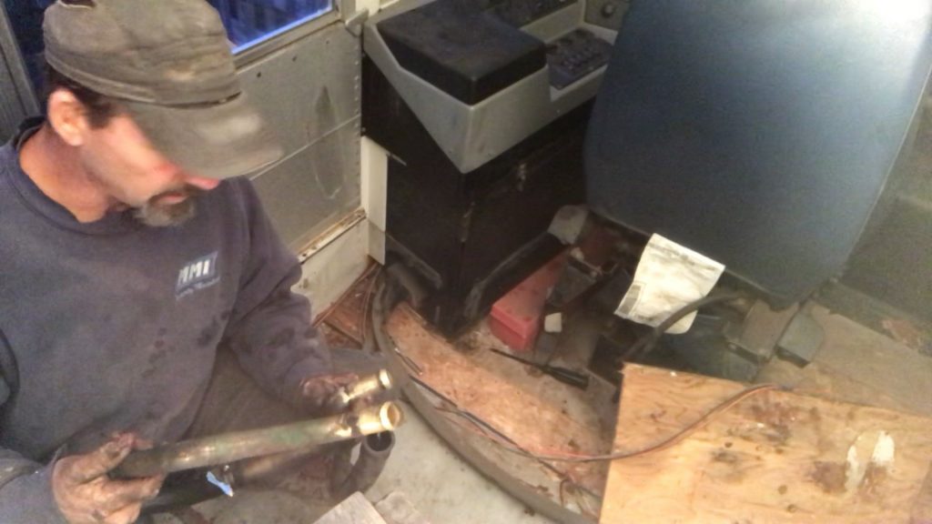 Looping the heater hoses to keep coolant from leaking out.