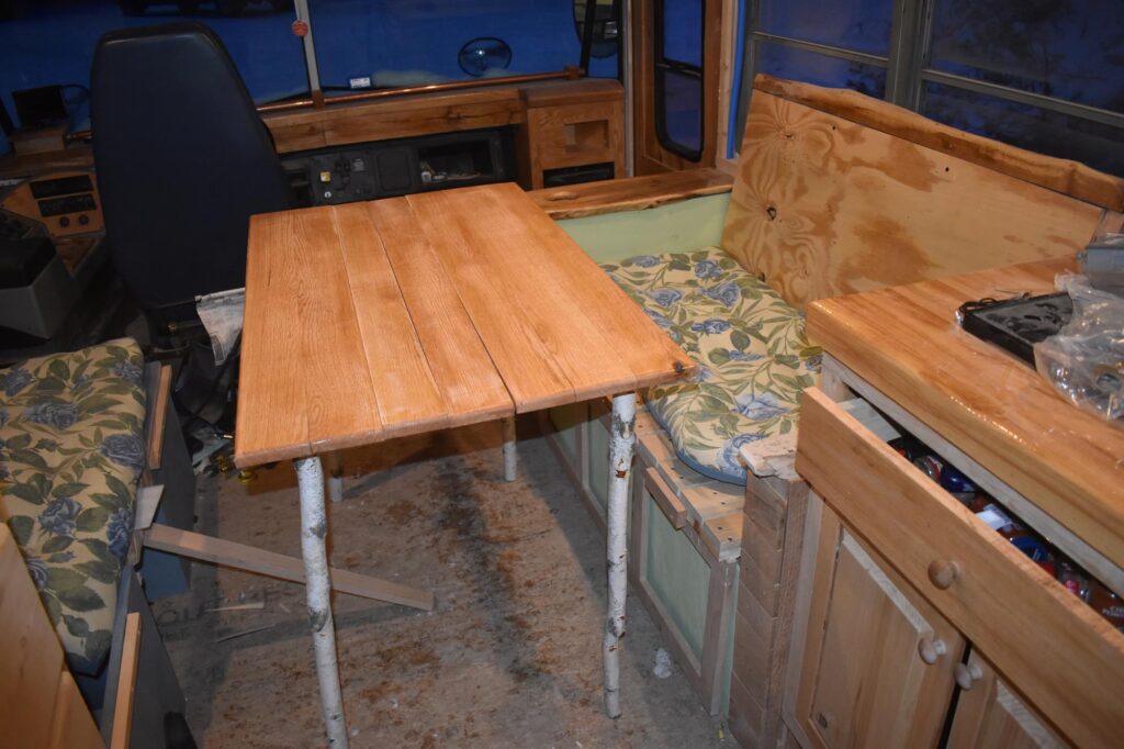 skoolie leaf table