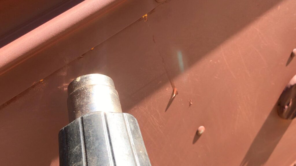 water drips from chair rail